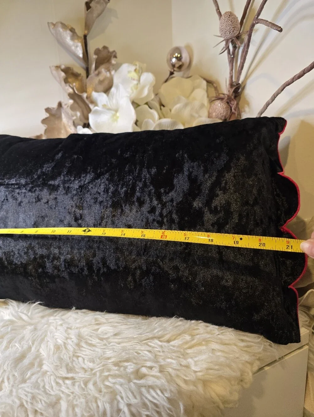 Juicy Couture  Velour hot pink Accent Decor Pillow Approximately 21” x 11” x 7”